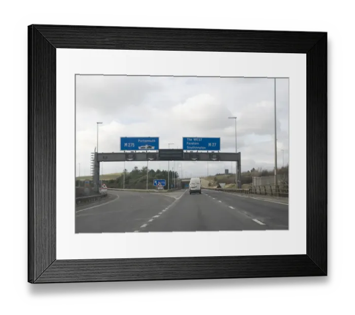 Framed Print : Junction 12 Westbound M27 motorway Framed Print : Junction 12 Westbound M27 motorway