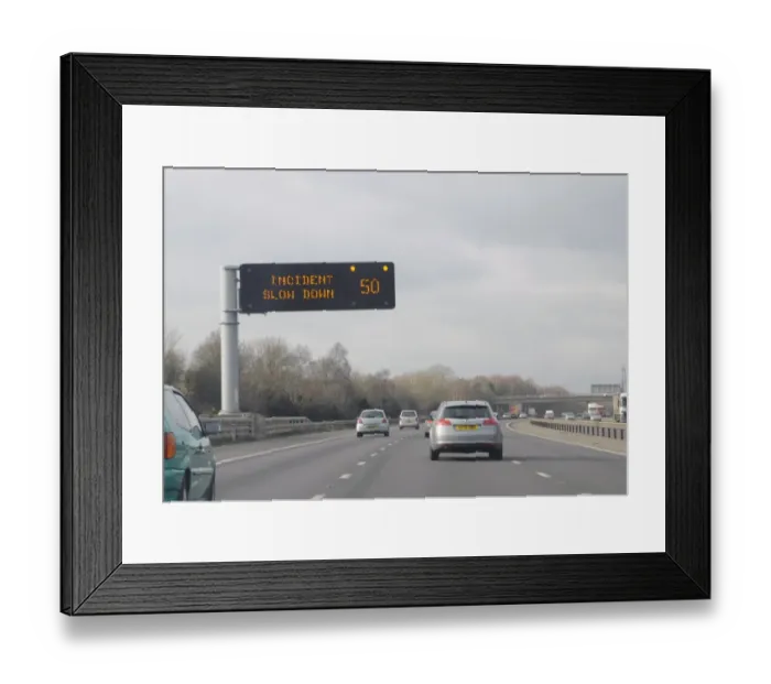 Framed Print : M27 Motorway Matrix Framed Print : M27 Motorway Matrix