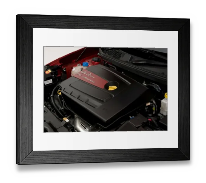 Framed Print : 2010 Alfa Romeo Giulietta 1750 Cloverleaf engine