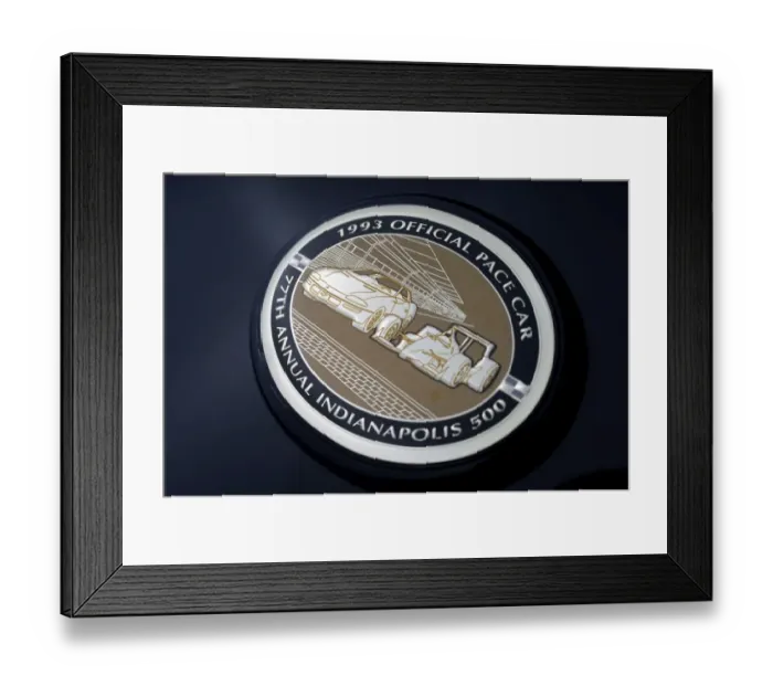 Framed Print : Chevrolet Camaro Indie pace car 1993 badge Framed Print : Chevrolet Camaro Indie pace car 1993 badge