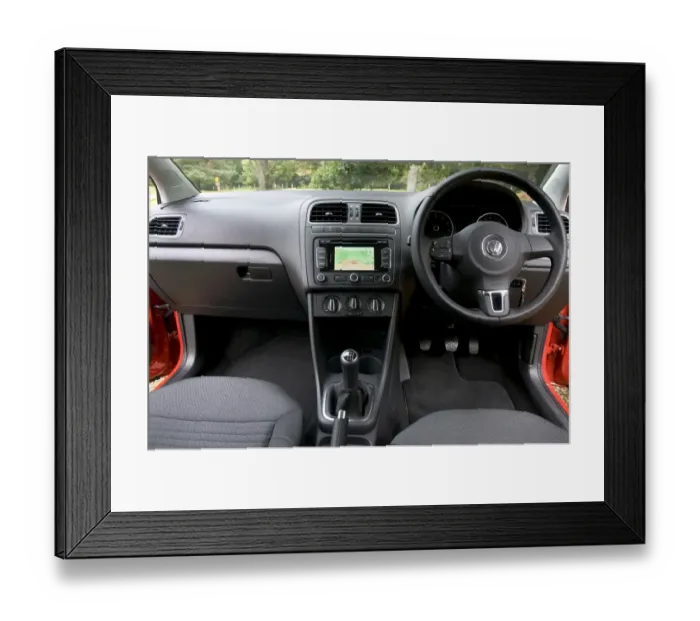 Framed Print : 2011 Volkswagen Polo SEL 1. 2 Tsi interior dashboard Framed Print : 2011 Volkswagen Polo SEL 1. 2 Tsi interior dashboard