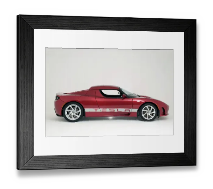 Framed Print : 2010 Tesla Roadster