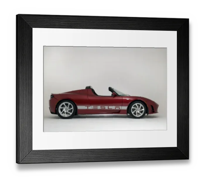 Framed Print : 2010 Tesla Roadster