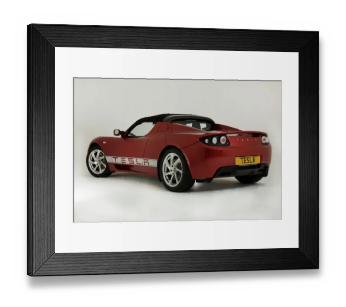 Framed Print : 2010 Tesla Roadster