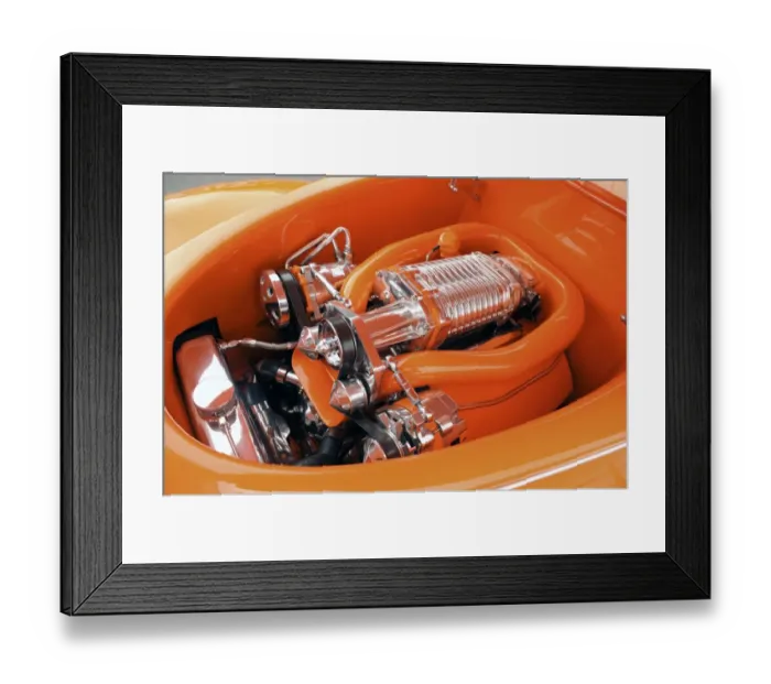 Framed Print : Ford custom orange