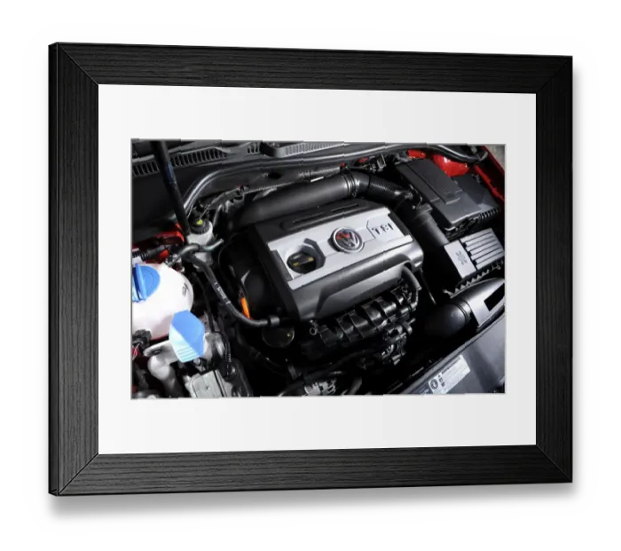 Framed Print : VW Golf GTI mk 6 2009 engine