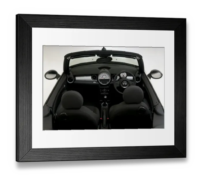 Framed Print : Mini One convertible 2011 interior Framed Print : Mini One convertible 2011 interior