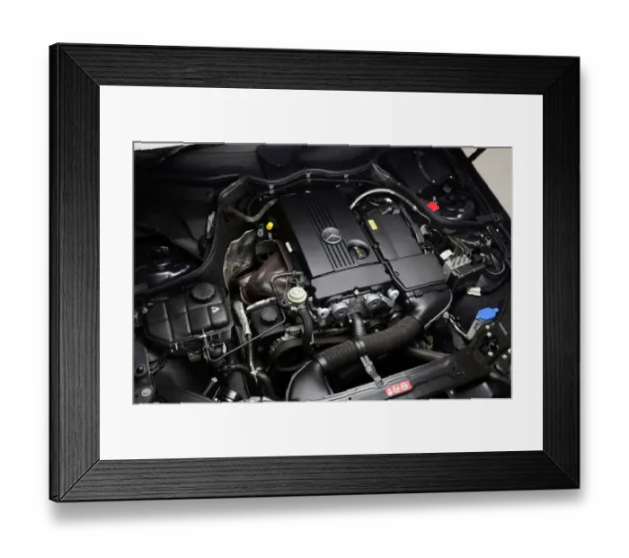 Framed Print : 2009 Mercedes Benz CLK Cabriolet engine Framed Print : 2009 Mercedes Benz CLK Cabriolet engine