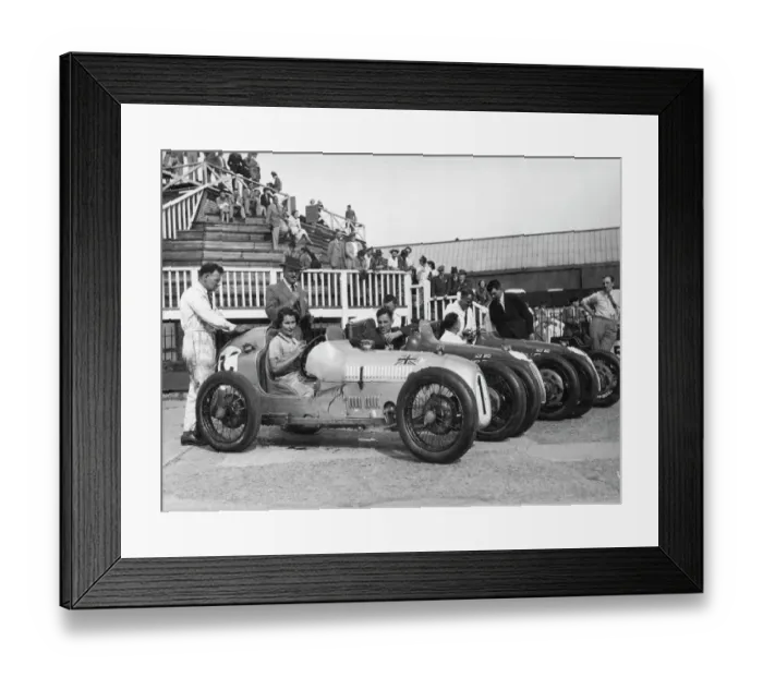 Framed Print : Kaye Petre Austin 7 team Brooklands 1937