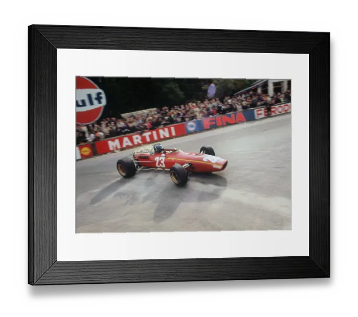 Framed Print : Jackie Ickx in Ferrari at 1968 Belgian Grand Prix