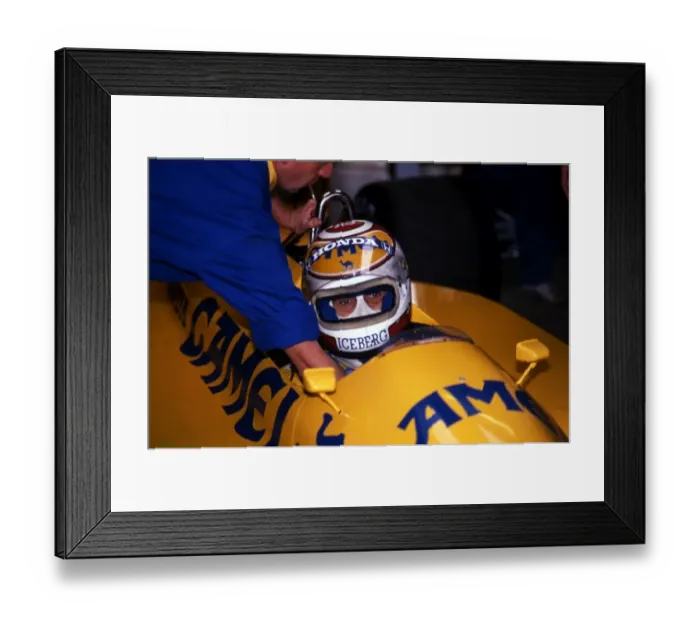 Framed Print : Nelson Piquet in Lotus, British Grand Prix Silverstone 10 July 1988 Framed Print : Nelson Piquet in Lotus, British Grand Prix Silverstone 10 July 1988