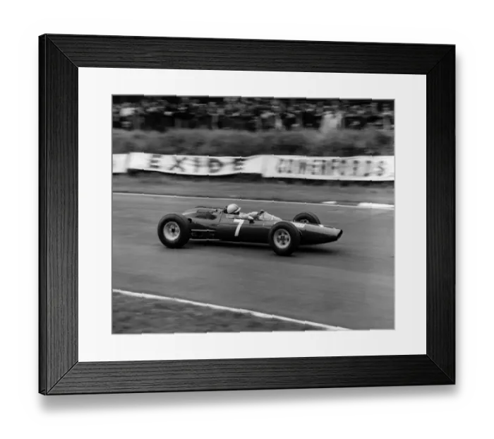 Framed Print : British Grand Prix Brands Hatch 1964. John Surtees driving a Ferrari to third place Framed Print : British Grand Prix Brands Hatch 1964. John Surtees driving a Ferrari to third place