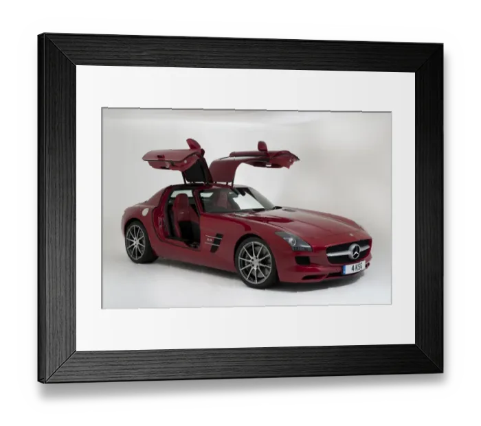 Framed Print : E01180 Mercedes Benz AMG SLS 6. 3 2011 Gullwing Framed Print : E01180 Mercedes Benz AMG SLS 6. 3 2011 Gullwing