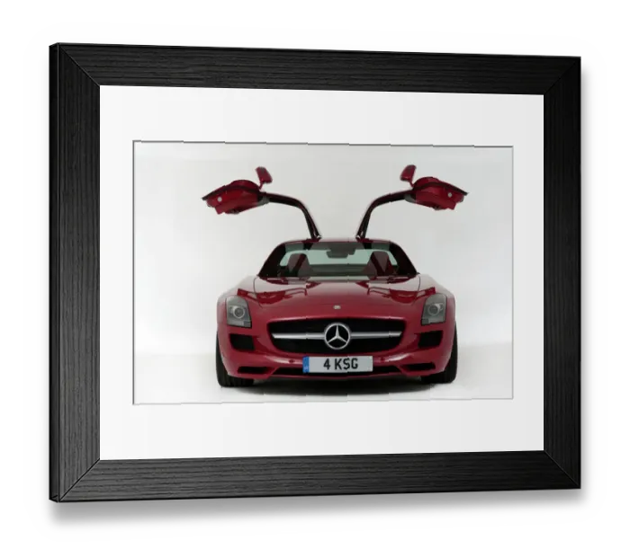 Framed Print : E01180 Mercedes Benz AMG SLS 6. 3 2011 Gullwing