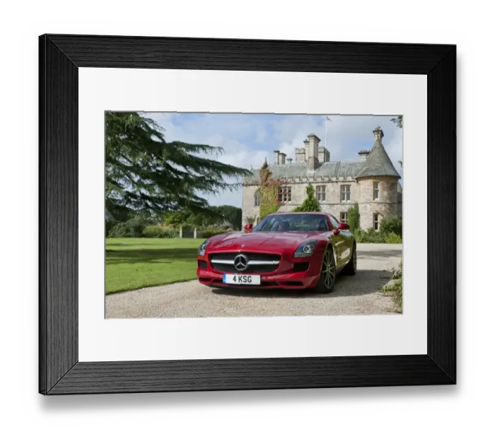 Framed Print : E01180 Mercedes Benz AMG SLS 6. 3 2011 Gullwing Framed Print : E01180 Mercedes Benz AMG SLS 6. 3 2011 Gullwing