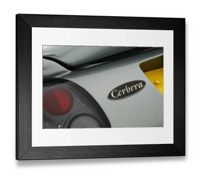 Framed Print : TVR Cerbera badge 1997