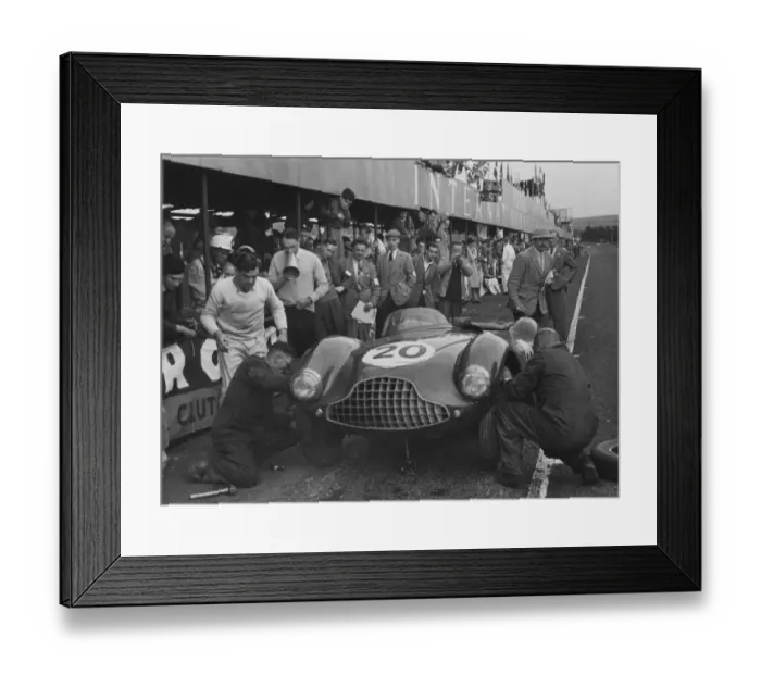 Framed Print : TT Dundrod 1953 Aston Martin makes Pit Stop Framed Print : TT Dundrod 1953 Aston Martin makes Pit Stop