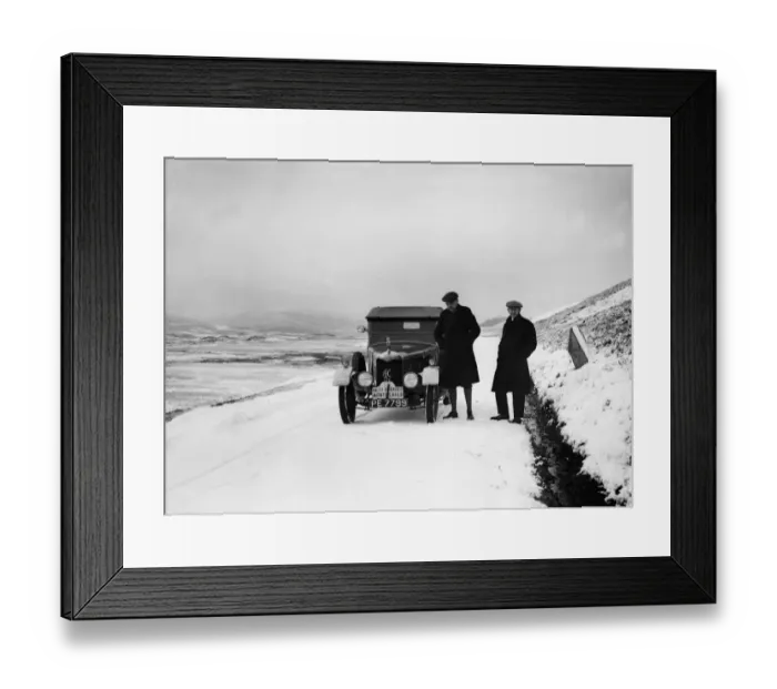 Framed Print : 1926 Monte Carlo Rally. Winner Hon V. A. Bruce and co driver Bill Brunell with their A. C Framed Print : 1926 Monte Carlo Rally. Winner Hon V. A. Bruce and co driver Bill Brunell with their A. C