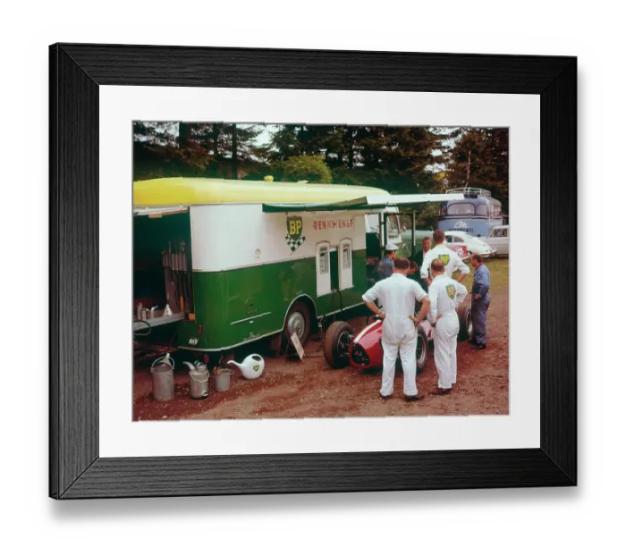 Framed Print : BP re-fuelling ancilliary vehicle Belgian GP 1964. jpg Framed Print : BP re-fuelling ancilliary vehicle Belgian GP 1964. jpg