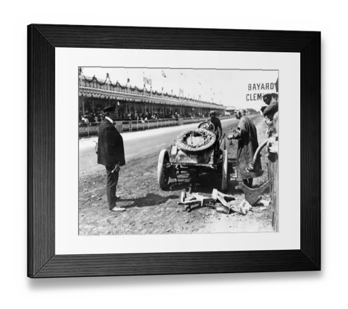 Framed Print : 1906 Grand Prix De L ACF at Le Mans. Clement Bayard 100hp Driven by De La Touloubre