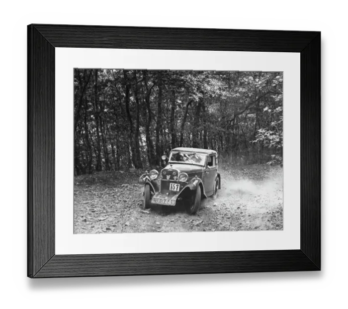 Framed Print : 1934 Singer 9 Sports Coupe. Fingle Hill trial