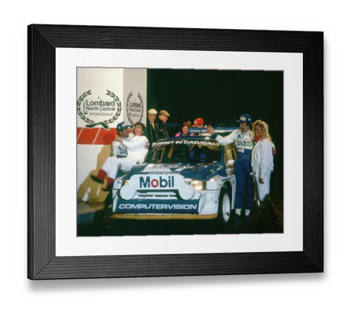 Framed Print : 1986 RAC Rally. Metro 6R4 Tony Pond celebrating at finish with co-driver Rob Arthur Framed Print : 1986 RAC Rally. Metro 6R4 Tony Pond celebrating at finish with co-driver Rob Arthur