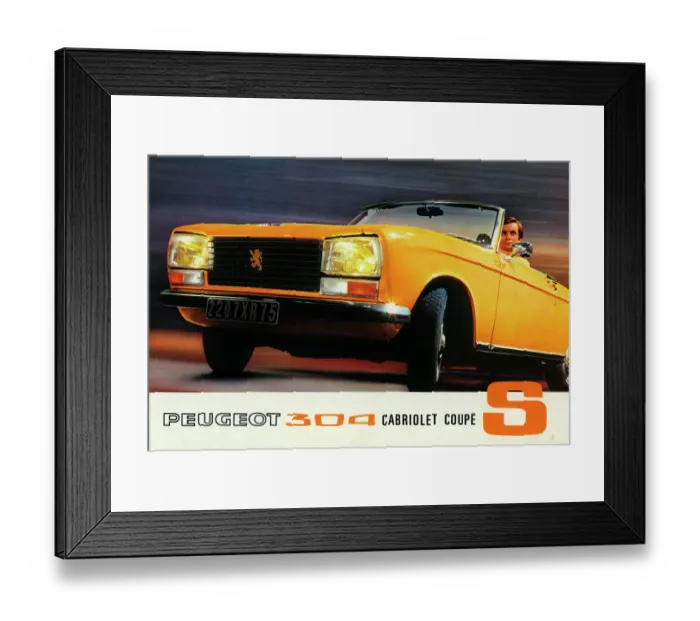 Framed Print : 1972 Peugeot 304 cabriolets brochure