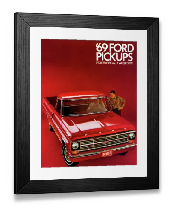 Framed Print : Ford F100 Pickup 1969
