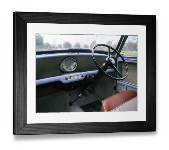 Framed Print : 1959 Austin Mini Seven interior