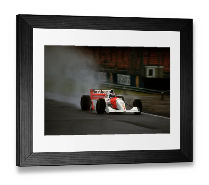 Framed Print : McLaren Peugeot MP4-9, Mika Hakkinen tyre testing at Silverstone 1994 Framed Print : McLaren Peugeot MP4-9, Mika Hakkinen tyre testing at Silverstone 1994