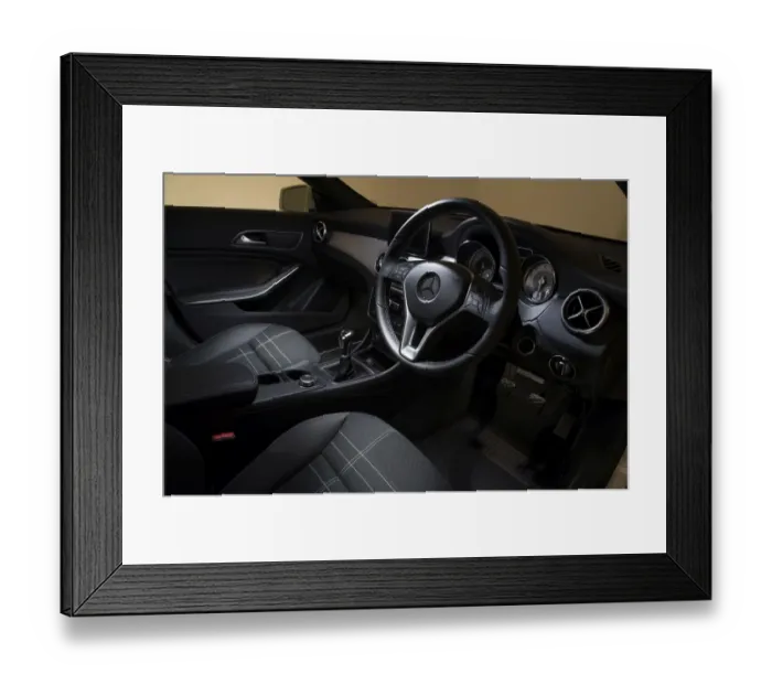 Framed Print : 2013 Mercedes Benz CLA 180 Sport dashboard Framed Print : 2013 Mercedes Benz CLA 180 Sport dashboard