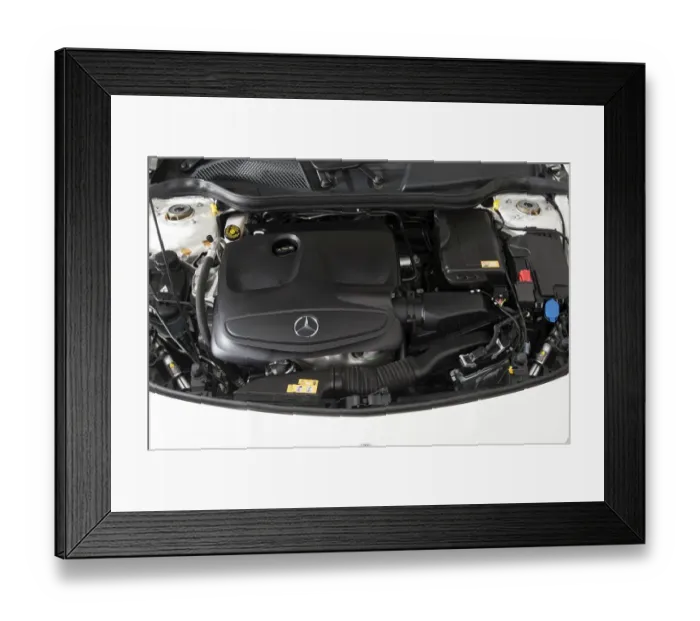 Framed Print : 2013 Mercedes Benz CLA 180 Sport engine Framed Print : 2013 Mercedes Benz CLA 180 Sport engine