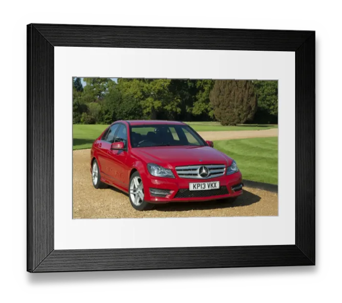 Framed Print : 2013 Mercedes Benz C350 AMG V6