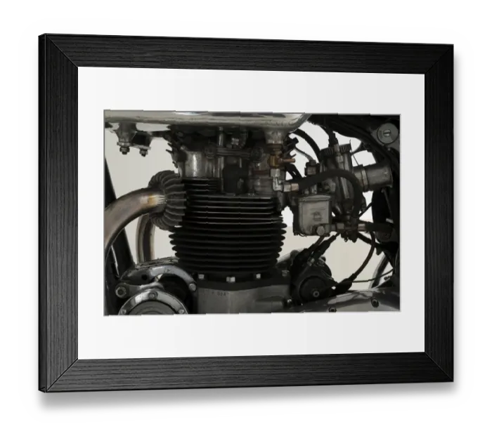 Framed Print : Motorcycle bike rockers british classic cafe racer Birmingham small arms black silver Framed Print : Motorcycle bike rockers british classic cafe racer Birmingham small arms black silver