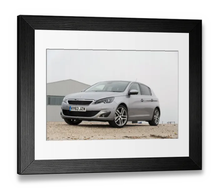 Framed Print : E01522 2014 Peugeot 308 Feline Hatchback