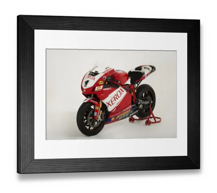 Framed Print : E01525 2006 Ducati 999 XEROX Superbike