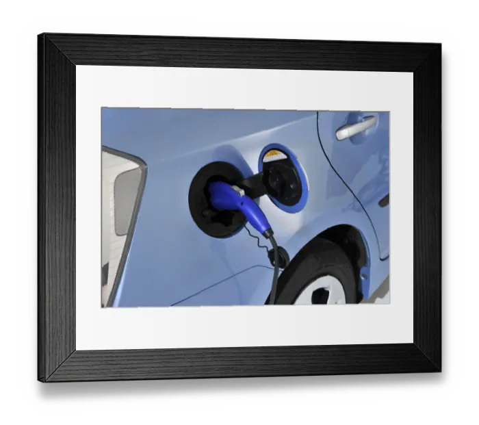 Framed Print : Toyota Prius 2012 being recharged Framed Print : Toyota Prius 2012 being recharged