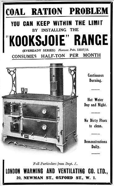 Advert for Kooksjoie range cooker 1918
