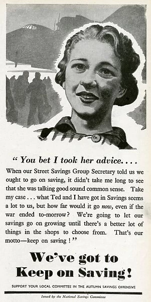 Advert for National Savings Committee 1944