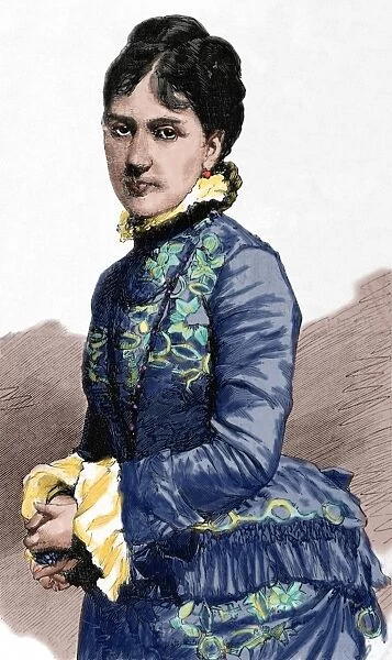 Baroness of Kaula. Engraving. Colored