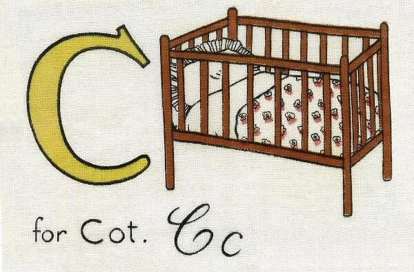 C for Cot. From a Deans Rag Book entitled Kiddiewiddies ABC Date: 1920