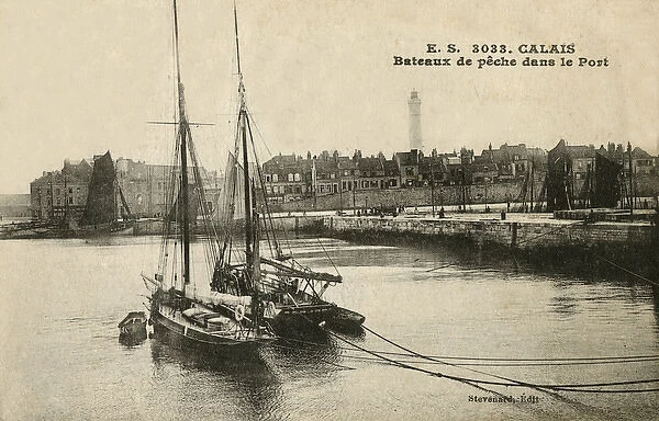 Calais, France - fishing boats in the harbour