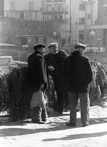 Fishermen in Brixham Harbour, Devon
