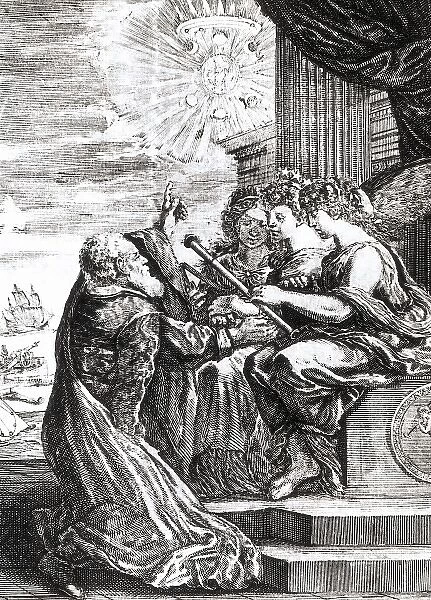 Galileo points to the heavens
