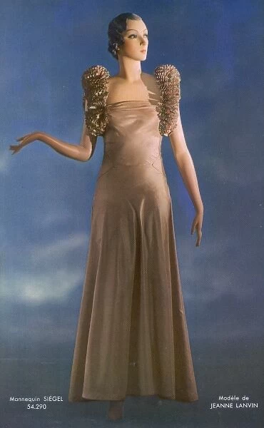 Gown with Ruff Straps