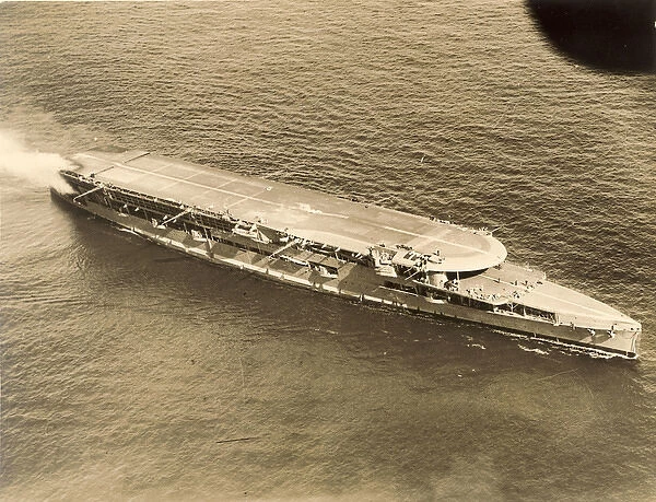 HMS Furious (47) while suffering a hangar fire, c 1928