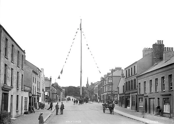 Holywood - a street scene view up to the Maypole