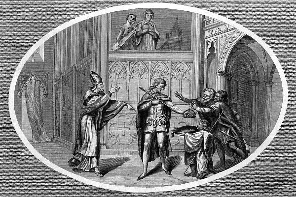 King Edgar is reproached by Dunstan