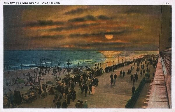 Sunset at Long Beach, Long Island, New York, USA