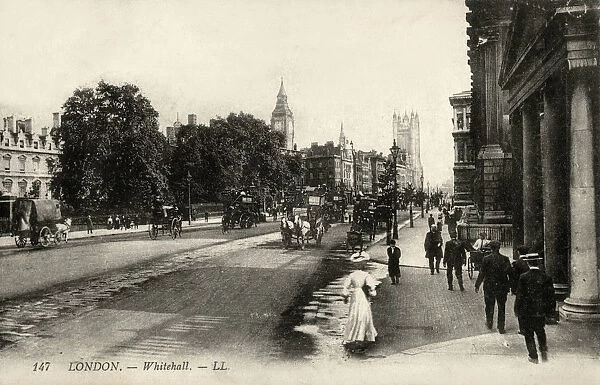 View looking West along Whitehall, London